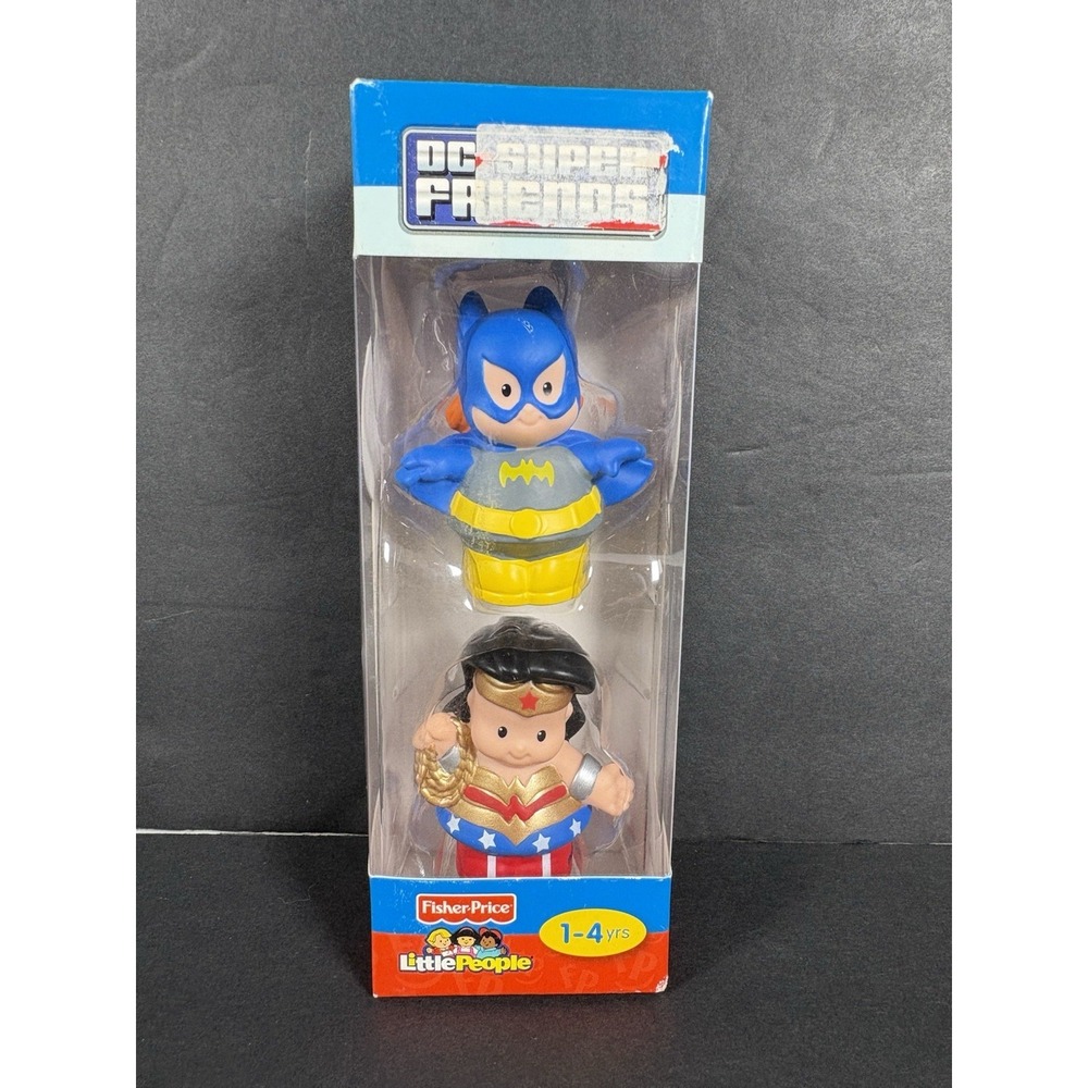 Fisher Price Little People DC Super Friends Batman Wonder Woman Figure Set NIB